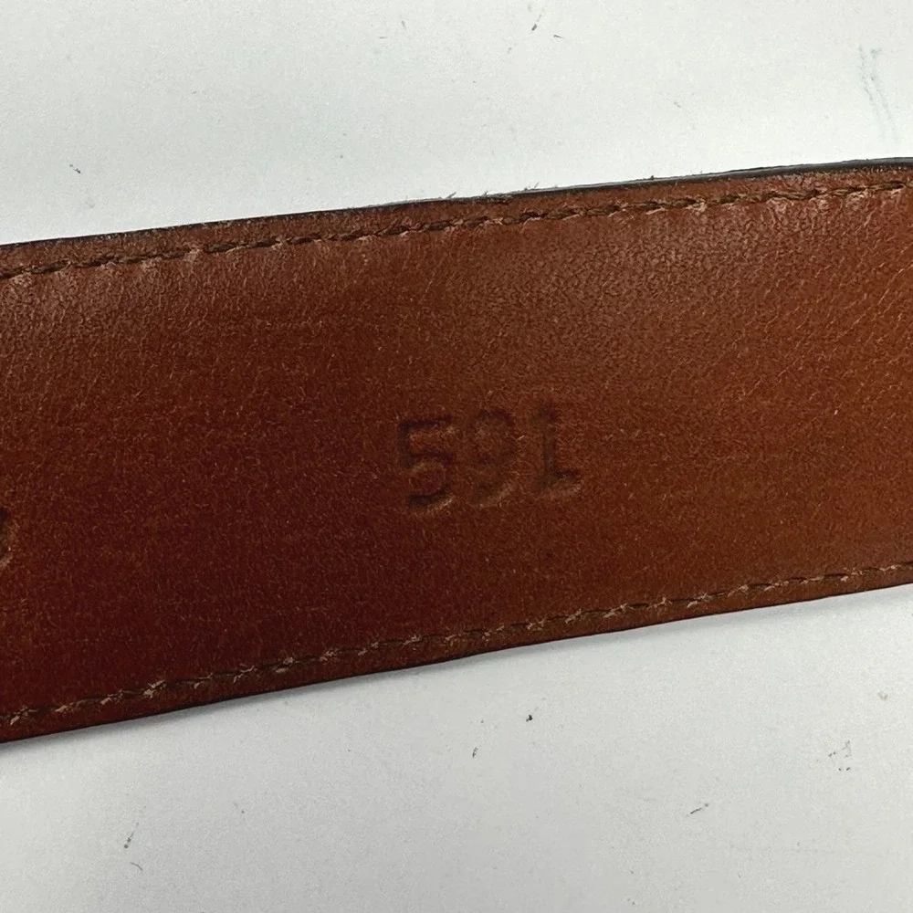 Torino Mens Brown South American Crocodile Leather Belt Gold Buckle Size 42 USA